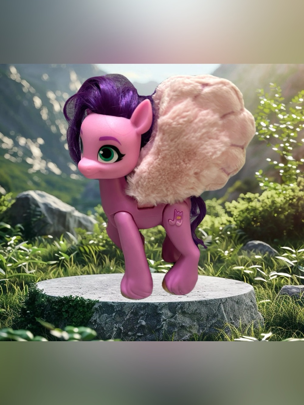 Hasbro Purple Pony musical with Cream Plush Wings